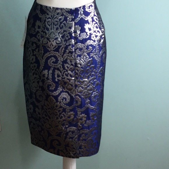 Sunny Leigh-Royal Blue/Silver Metallic Skirt - Picture 3 of 5